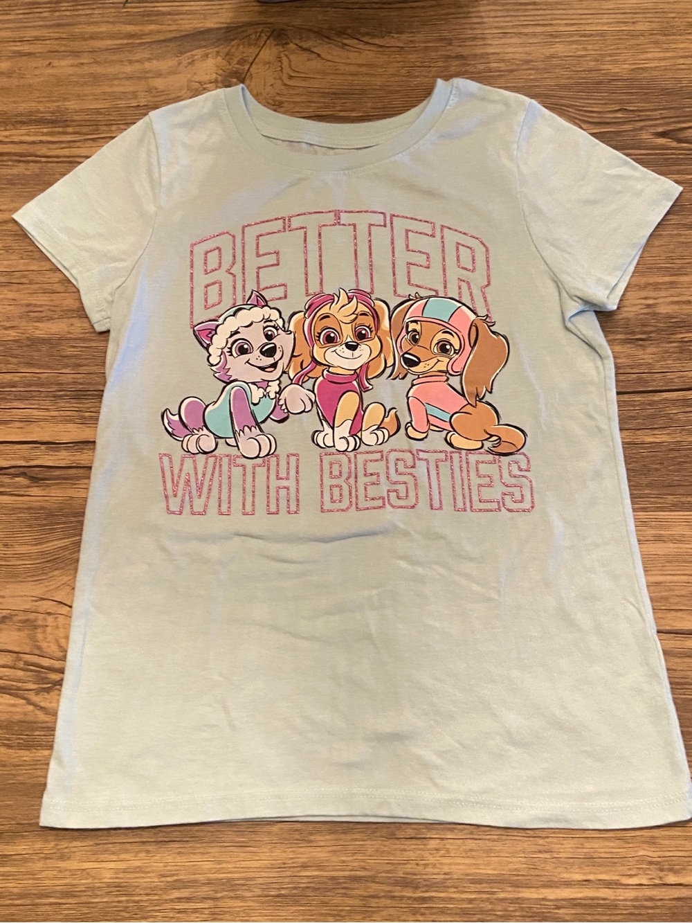 ‘Jumping Beans! Light Blue 'Better With Besties' Paw Patrol T, Size 7 NWOT